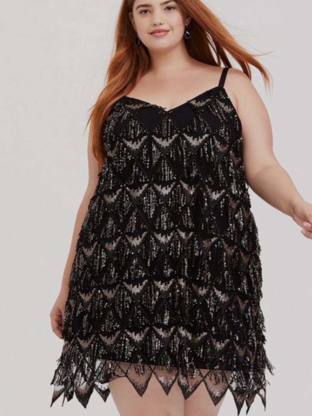 Torrid Size 6 Mini Sequin Fringe Dress